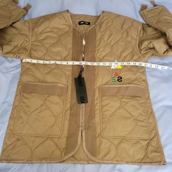 Wind and Sea HUF X WDS Quilted Liner Jacket Brown Size F - Picture 9 of 11